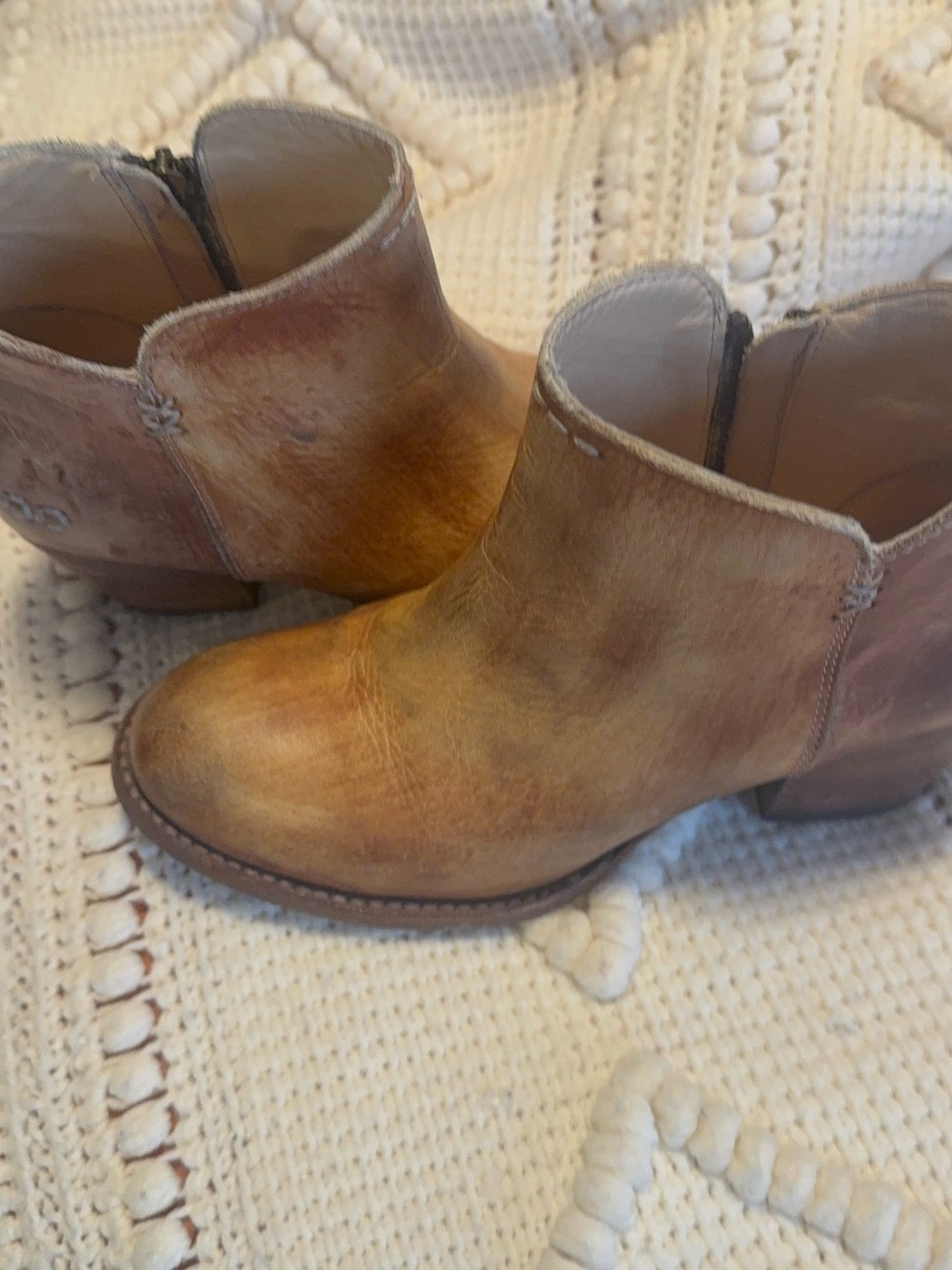 Bed Stu Rustic Tan Leather Ankle Booties - Picture 2 of 6